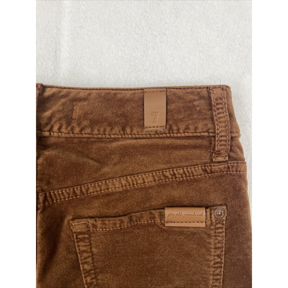 7 For All Mankind Lisha High Rise Velvet Bootcut Jeans Brown 25 NWT 7E057V65 CML - Picture 3 of 8
